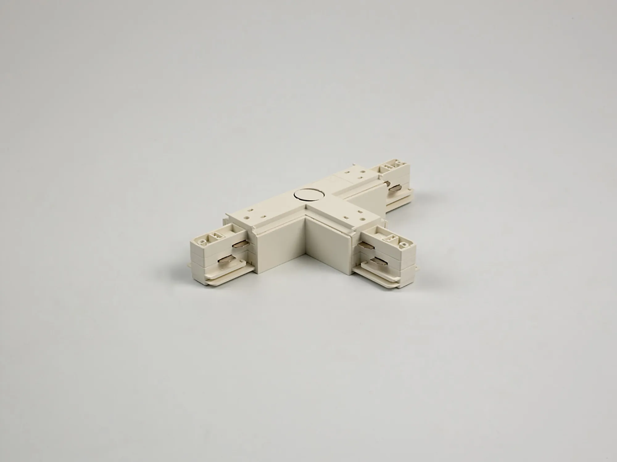 T Coupler With Feeding Option 3 Circuit Surface Mounted Track Earth Outside Left 555 1 1215 1  Eutrac 3 Circuit Surface-White